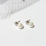 Silver Plated Earrings "You and Me" Pearl