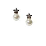 Silver Plated Earrings "You and Me" Pearl