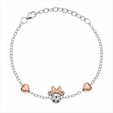 Minnie Mouse Silver Bracelet with Pink Bow