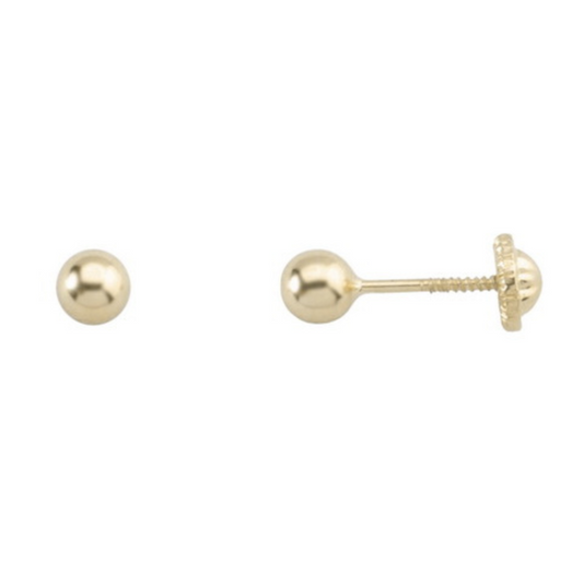 Yellow Gold Ball Earrings 4