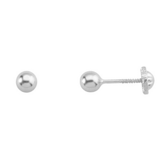 White Gold Ball Earrings 4