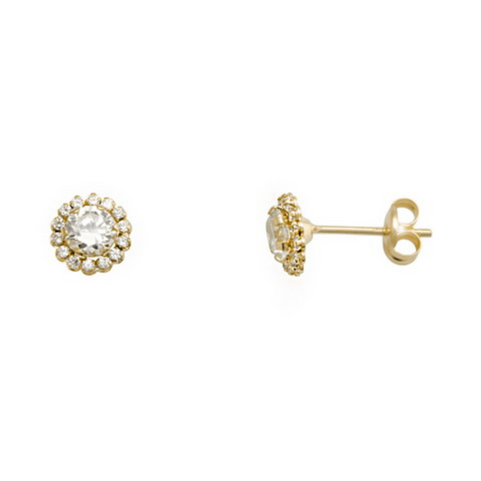 Yellow Gold Earrings with Zirconia