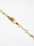 Pulsera Oro Amarillo Bebé Flor Perlas