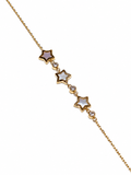 Pulsera Oro Amarillo Estrellas Nácar