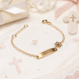 Pulsera Oro Amarillo Esclava Bebé Flor