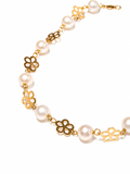 Pulsera Oro Amarillo Flor Perlas