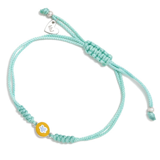 Agatha Ruiz de la Prada Silver Bracelet Cloud Green Yellow Cord