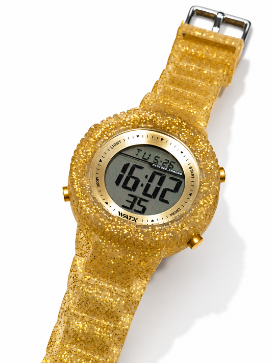 Reloj Watx Purpurina Dorado
