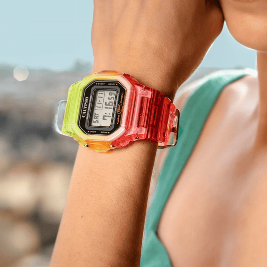 Reloj Calypso Rojo Naranja Verde Lima