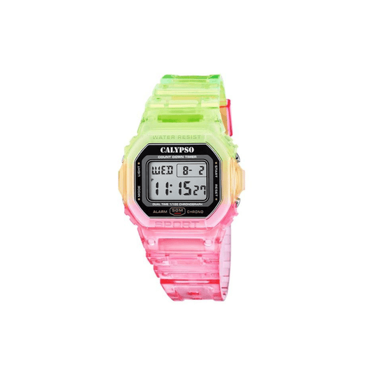 Reloj Calypso Rojo Naranja Verde Lima