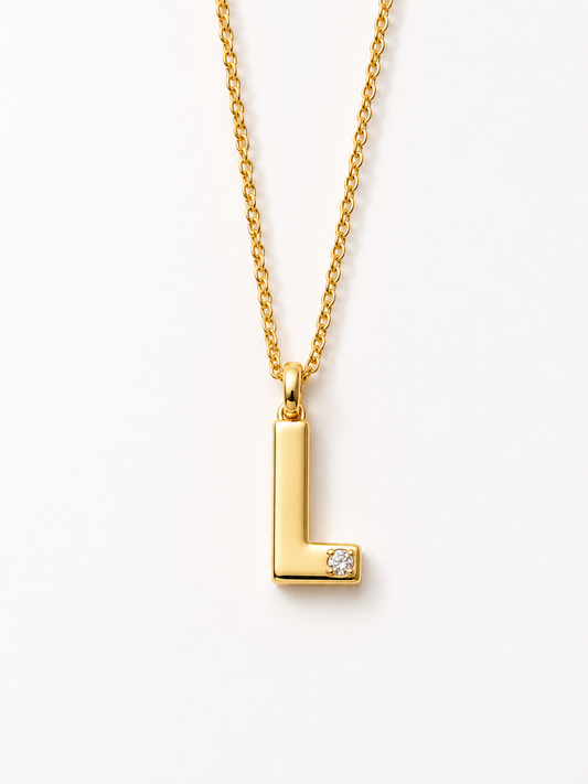 Cadena con Colgante Oro Amarillo Letra L
