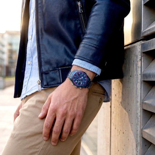 Reloj Hombre Acero Azul Pavonado 19086/2