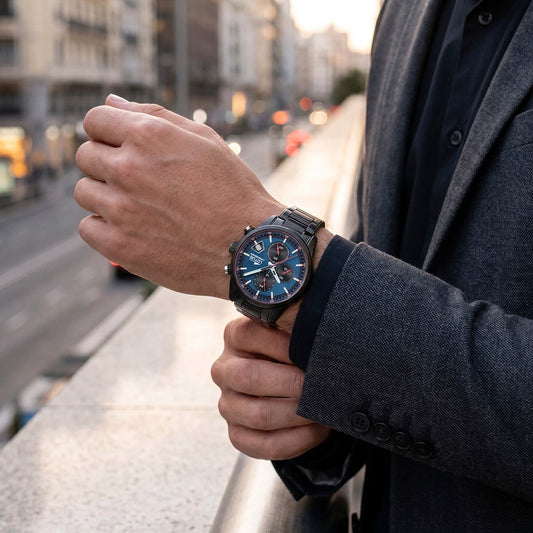 Reloj Hombre Acero Negro Pavonado 19088/2