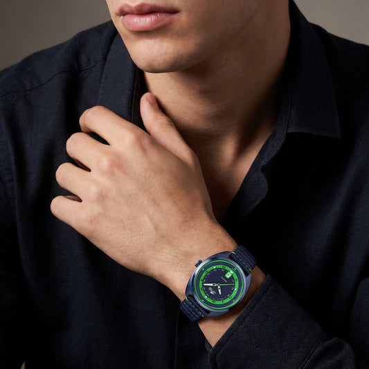 Reloj Hombre Acero Verde Azul 19097/2