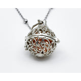 Llamador de Ángeles Ondas en Acero con Bola Rosé – Colgante Protector y Regalo Especial