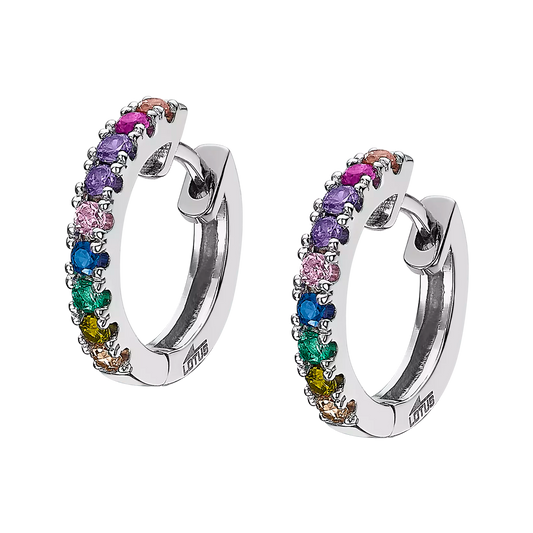 Pendientes Plata Aro Multicolor Lotus Silver