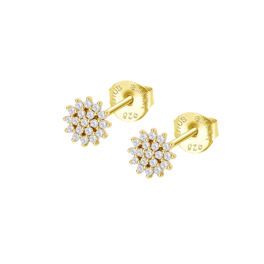 Pendientes Plata Chapada Roseta Lotus Silver