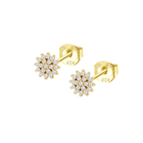 Pendientes Plata Chapada Roseta Lotus Silver