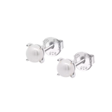 Silver Plated Earrings "You and Me" Pearl