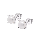 Silver Plated Earrings "You and Me" Pearl