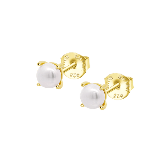 Pendientes Plata Chapada Perlas Lotus Silver Pearls