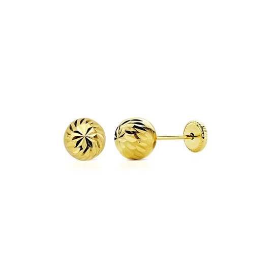 Yellow Gold Faceted Ball Earring "Dormilón"