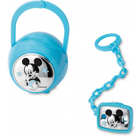 Set Pinza y Porta Chupete niño Baby Mickey Mouse